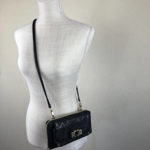 Betsey Johnson Zip Around Wallet/Clutch with Adjustable Strap